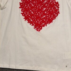 Carolina Herrera White Tee with Red Heart Design
